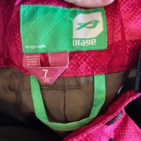 Orage dark pink snow board or ski pants, size 7 kids, GUC - Picture 12 of 15